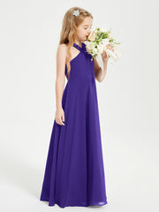 Grecian Neckline Long Dresses for Junior Bridesmaids Regency