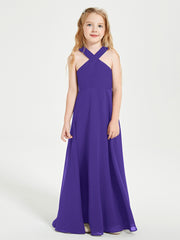 Grecian Neckline Long Dresses for Junior Bridesmaids Regency