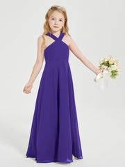 Grecian Neckline Long Dresses for Junior Bridesmaids Regency