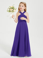 Grecian Neckline Long Dresses for Junior Bridesmaids Regency