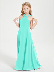Grecian Neckline Long Dresses for Junior Bridesmaids Spa