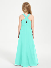 Grecian Neckline Long Dresses for Junior Bridesmaids Spa