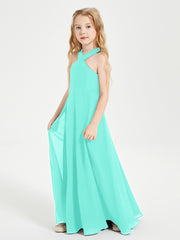 Grecian Neckline Long Dresses for Junior Bridesmaids Spa