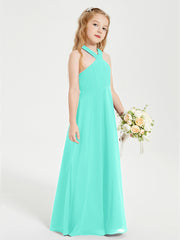 Grecian Neckline Long Dresses for Junior Bridesmaids Spa