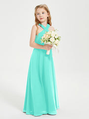 Grecian Neckline Long Dresses for Junior Bridesmaids Spa