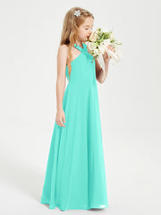 Grecian Neckline Long Dresses for Junior Bridesmaids Spa