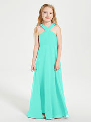 Grecian Neckline Long Dresses for Junior Bridesmaids Spa