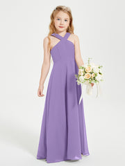 Grecian Neckline Long Dresses for Junior Bridesmaids Tahiti