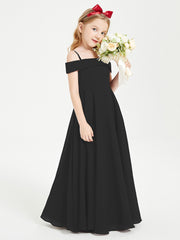 Off-the-Shoulder Dresses for Stylish Junior Bridesmaids Black
