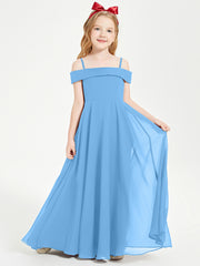 Off-the-Shoulder Dresses for Stylish Junior Bridesmaids Blue