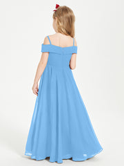 Off-the-Shoulder Dresses for Stylish Junior Bridesmaids Blue