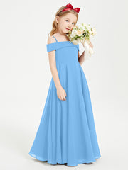 Off-the-Shoulder Dresses for Stylish Junior Bridesmaids Blue