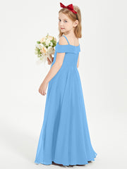 Off-the-Shoulder Dresses for Stylish Junior Bridesmaids Blue