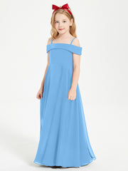 Off-the-Shoulder Dresses for Stylish Junior Bridesmaids Blue