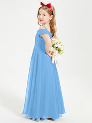 Off-the-Shoulder Dresses for Stylish Junior Bridesmaids Blue