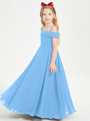 Off-the-Shoulder Dresses for Stylish Junior Bridesmaids Blue