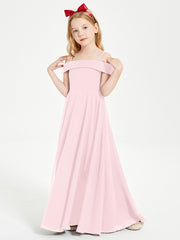 Off-the-Shoulder Dresses for Stylish Junior Bridesmaids Blushing Pink