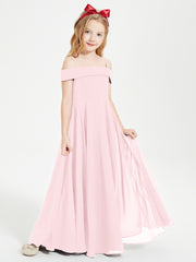 Off-the-Shoulder Dresses for Stylish Junior Bridesmaids Blushing Pink
