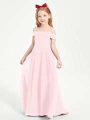 Off-the-Shoulder Dresses for Stylish Junior Bridesmaids Blushing Pink