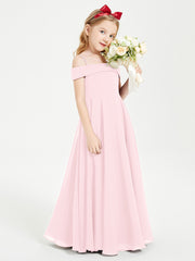 Off-the-Shoulder Dresses for Stylish Junior Bridesmaids Blushing Pink