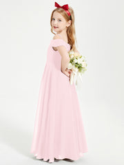 Off-the-Shoulder Dresses for Stylish Junior Bridesmaids Blushing Pink