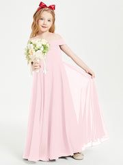 Off-the-Shoulder Dresses for Stylish Junior Bridesmaids Blushing Pink