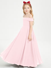 Off-the-Shoulder Dresses for Stylish Junior Bridesmaids Blushing Pink