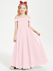Off-the-Shoulder Dresses for Stylish Junior Bridesmaids Blushing Pink