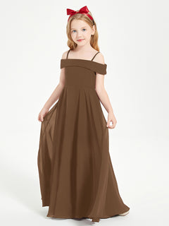 Off-the-Shoulder Dresses for Stylish Junior Bridesmaids Brown