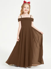 Off-the-Shoulder Dresses for Stylish Junior Bridesmaids Brown