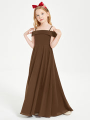 Off-the-Shoulder Dresses for Stylish Junior Bridesmaids Brown
