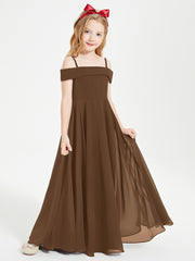 Off-the-Shoulder Dresses for Stylish Junior Bridesmaids Brown