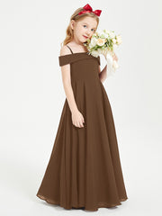 Off-the-Shoulder Dresses for Stylish Junior Bridesmaids Brown