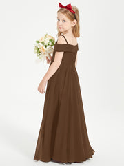 Off-the-Shoulder Dresses for Stylish Junior Bridesmaids Brown