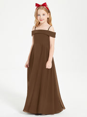 Off-the-Shoulder Dresses for Stylish Junior Bridesmaids Brown