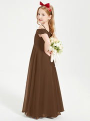 Off-the-Shoulder Dresses for Stylish Junior Bridesmaids Brown