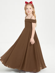 Off-the-Shoulder Dresses for Stylish Junior Bridesmaids Brown