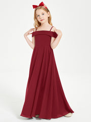 Off-the-Shoulder Dresses for Stylish Junior Bridesmaids Burgundy