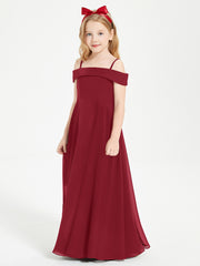 Off-the-Shoulder Dresses for Stylish Junior Bridesmaids Burgundy