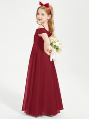 Off-the-Shoulder Dresses for Stylish Junior Bridesmaids Burgundy