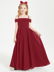 Off-the-Shoulder Dresses for Stylish Junior Bridesmaids Burgundy