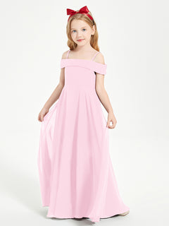 Off-the-Shoulder Dresses for Stylish Junior Bridesmaids Candy Pink