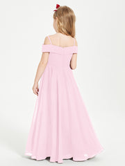 Off-the-Shoulder Dresses for Stylish Junior Bridesmaids Candy Pink