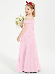 Off-the-Shoulder Dresses for Stylish Junior Bridesmaids Candy Pink