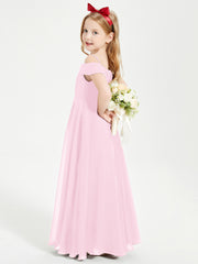 Off-the-Shoulder Dresses for Stylish Junior Bridesmaids Candy Pink
