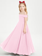 Off-the-Shoulder Dresses for Stylish Junior Bridesmaids Candy Pink