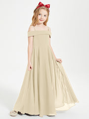 Off-the-Shoulder Dresses for Stylish Junior Bridesmaids Champagne