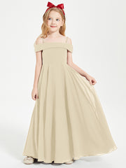 Off-the-Shoulder Dresses for Stylish Junior Bridesmaids Champagne