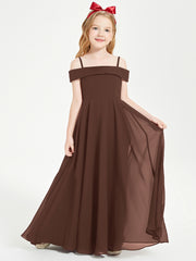 Off-the-Shoulder Dresses for Stylish Junior Bridesmaids Chocolate