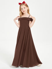 Off-the-Shoulder Dresses for Stylish Junior Bridesmaids Chocolate